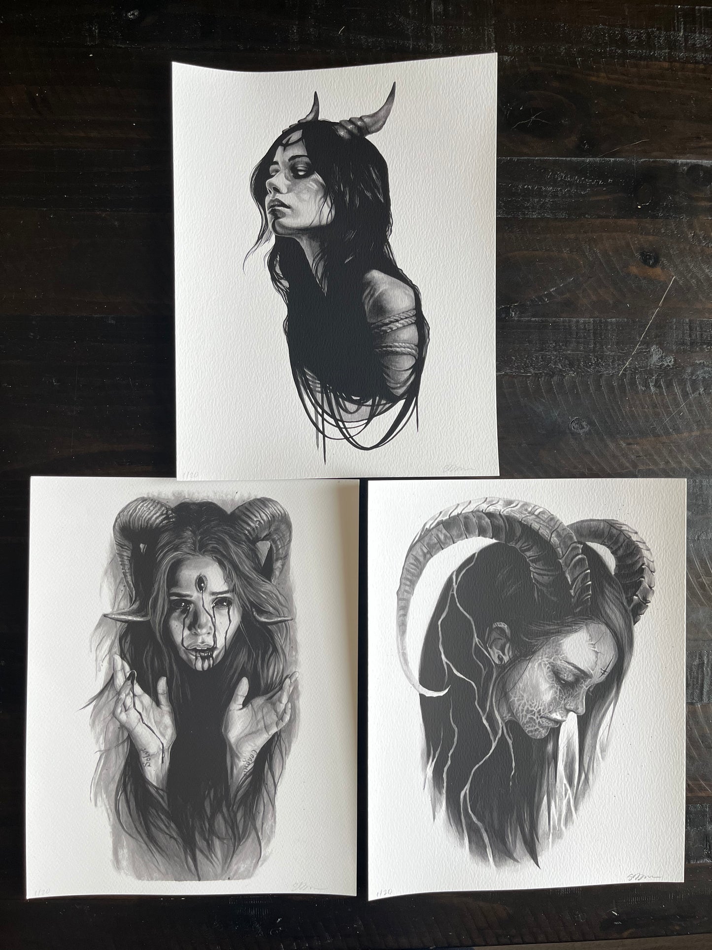 3 HEATHENS - TWISTED, VILE, & SEETHING - BUNDLE - 11x14"